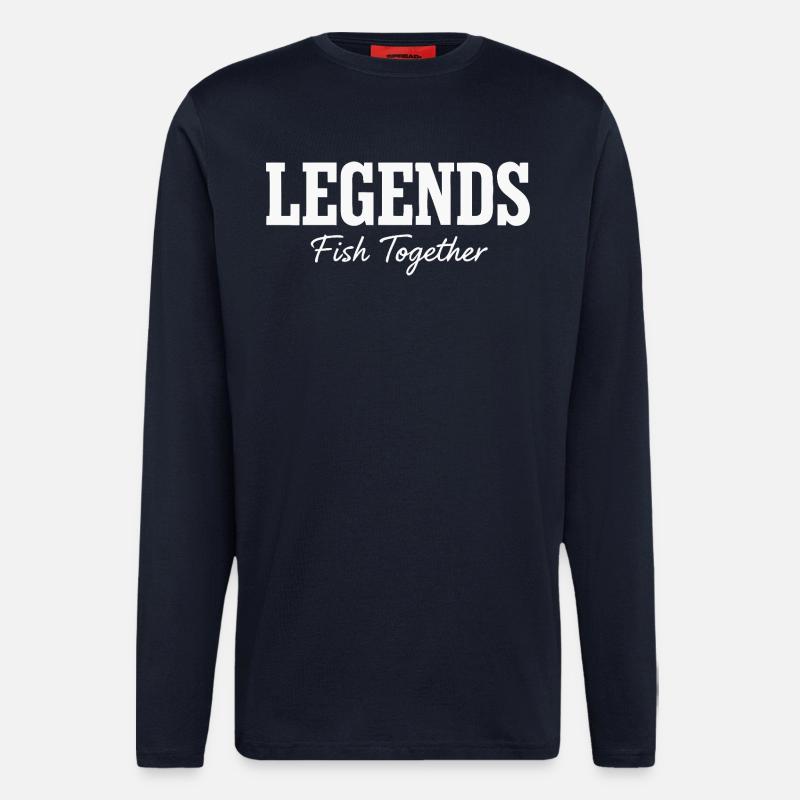 Angeln Legenden Spruch - Langarmshirt - made by SPREAD - DARK NAVY