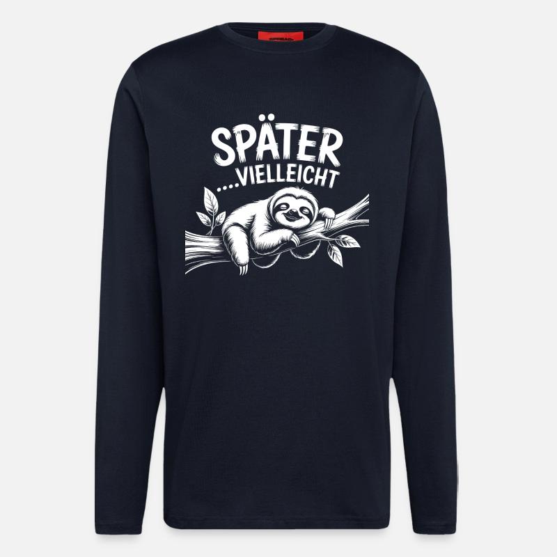Lustiges Faultier - später vielleicht - Langarmshirt - made by SPREAD - DARK NAVY
