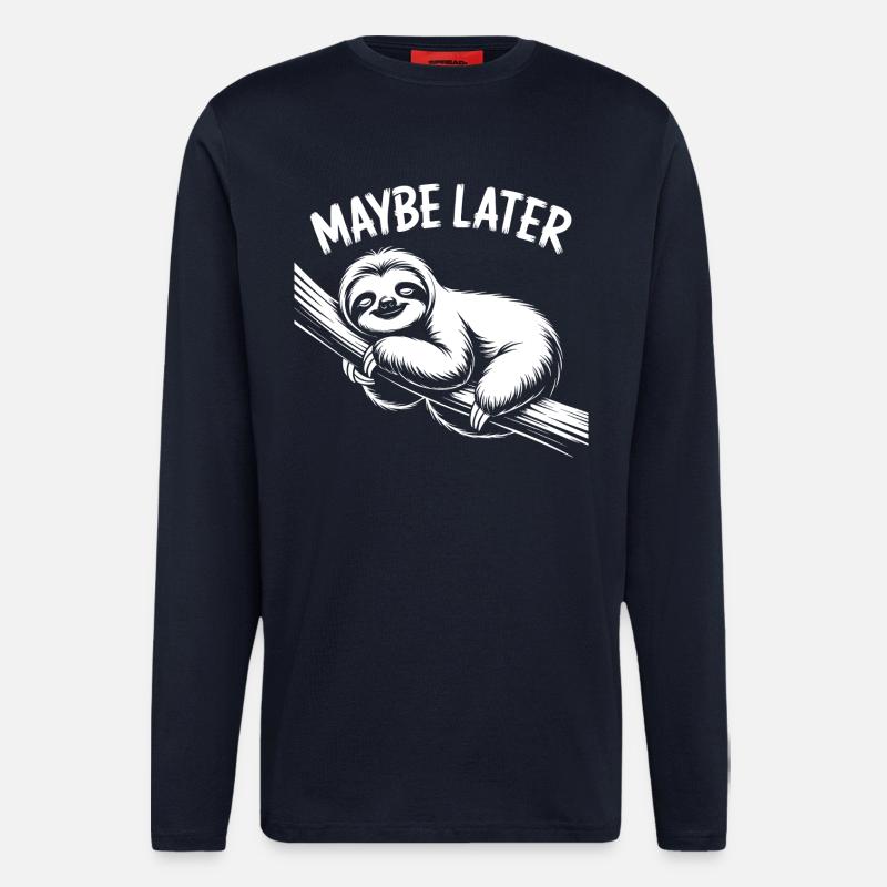 Faultier Chill - Langarmshirt - made by SPREAD - DARK NAVY