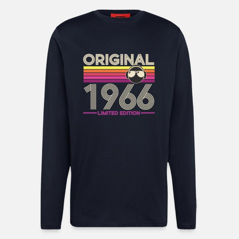 Original 1966 Édition Limitée Retro - Manches longues bio décontracté fabriqué en UE - DARK NAVY