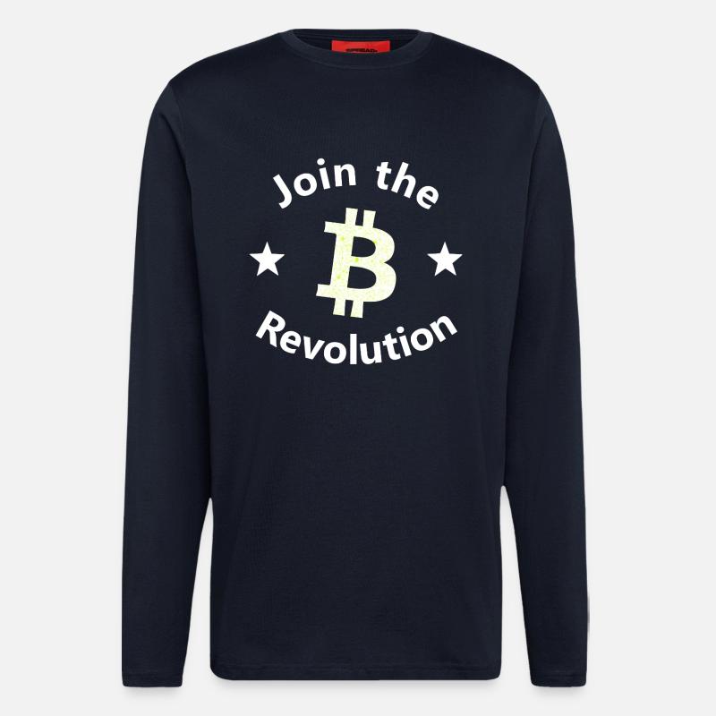 Bitcoin Revolt Circle - Longsleeve - made by SPREAD  - DARK NAVY