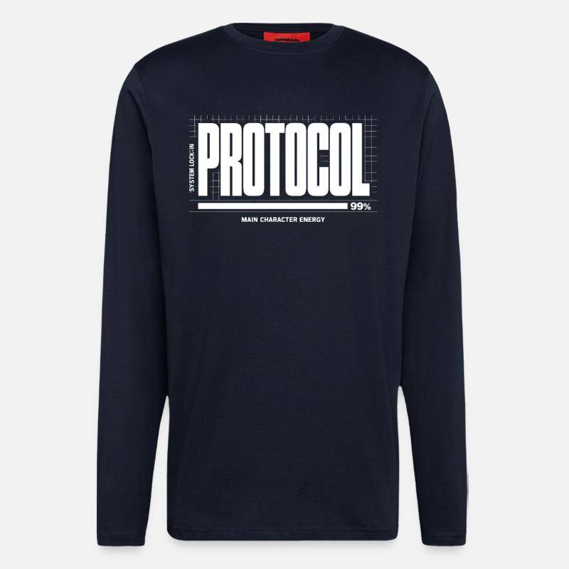 Projet System Down Imparfait - Manches longues bio décontracté fabriqué en UE - DARK NAVY