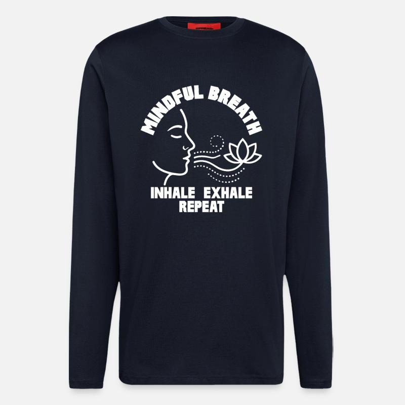 Mindful Breath Mindfulness Calm - Longsleeve - made by SPREAD  - DARK NAVY