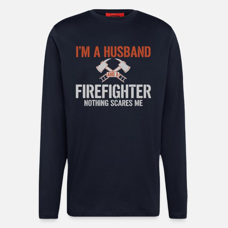 Husband Firefighter - Longsleeve - made by SPREAD  - DARK NAVY