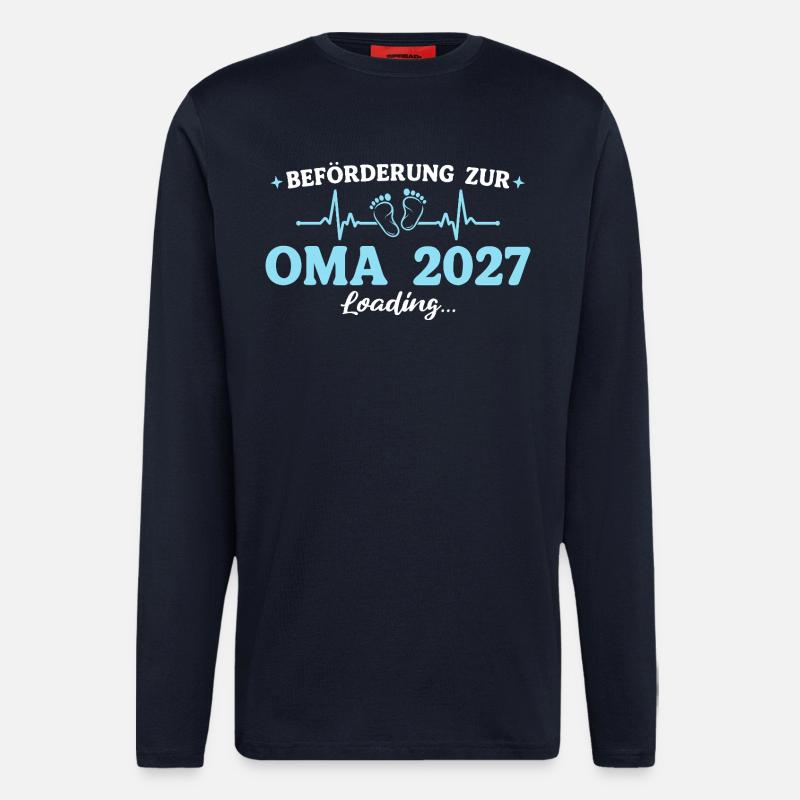 Oma 2027 Beförderung Großmutter Geschenk - Langarmshirt - made by SPREAD  - DARK NAVY