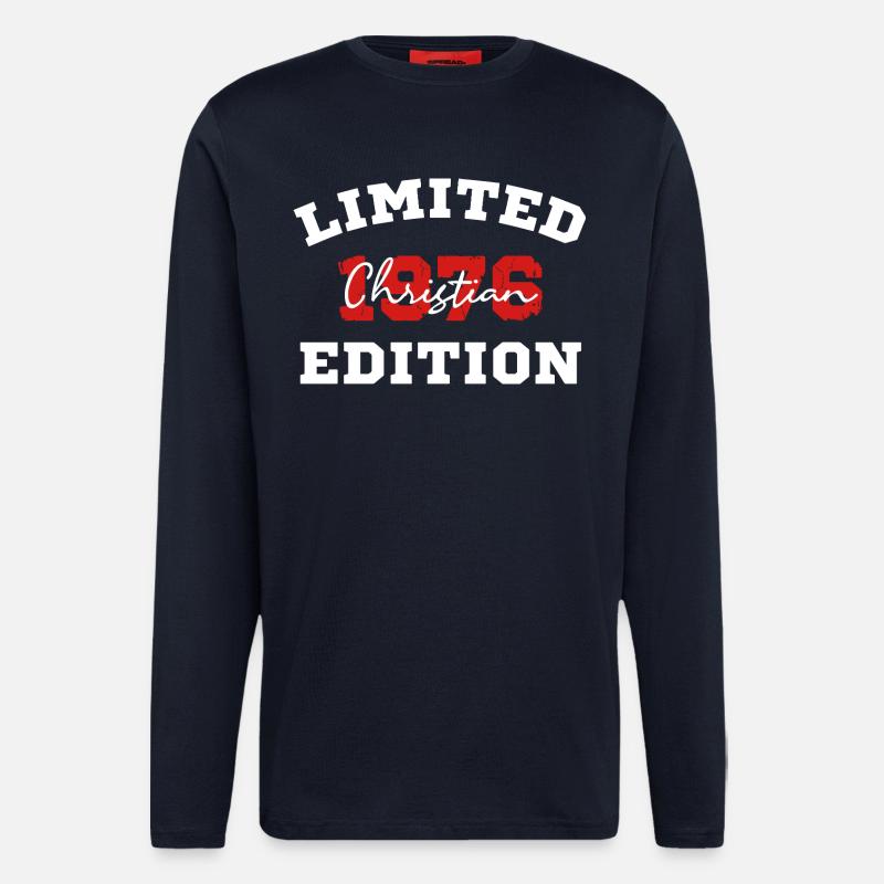 Édition chrétienne limitée 1976 - Manches longues bio décontracté fabriqué en UE - DARK NAVY