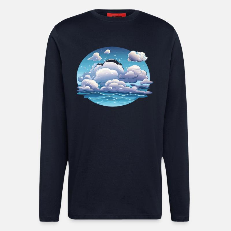 Circular clouds over the ocean - Longsleeve - made by SPREAD - DARK NAVY