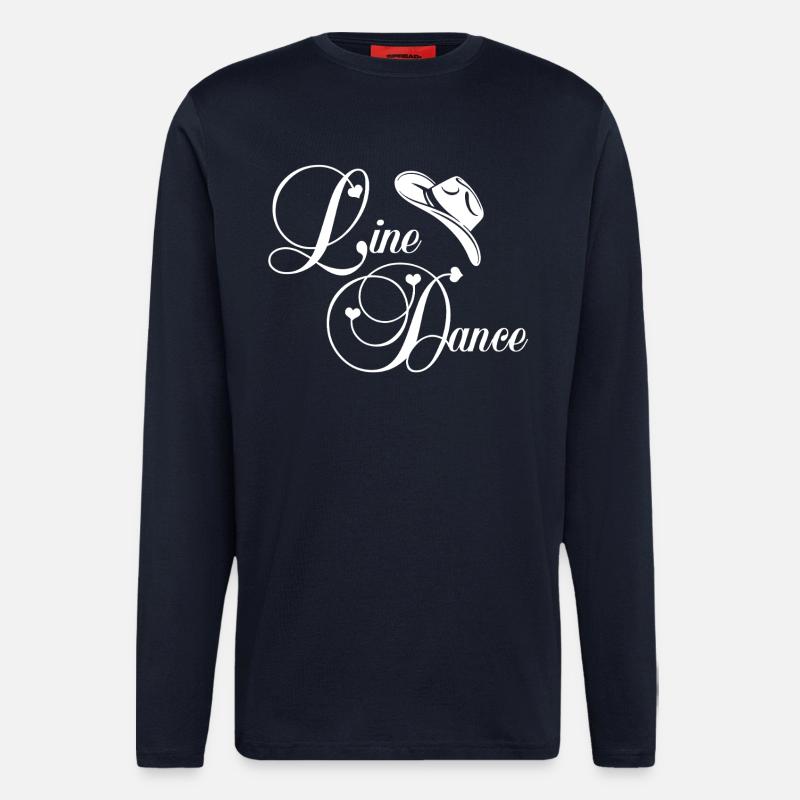 Line Dance Script Logo - Longsleeve - made by SPREAD  - DARK NAVY