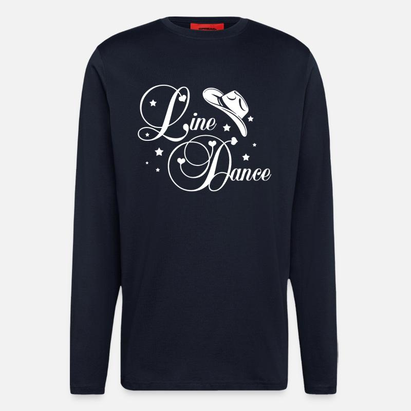 Line Dance Script - Langarmshirt - made by SPREAD  - DARK NAVY