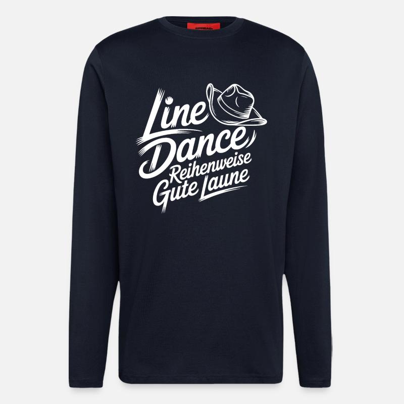 Line Dance Motiv - Langarmshirt - made by SPREAD  - DARK NAVY