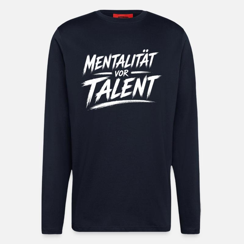 Mentalität vor Talent - Langarmshirt - made by SPREAD - DARK NAVY