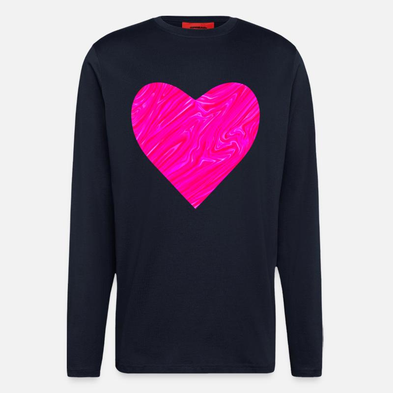 Neon Herz zum Muttertag - Langarmshirt - made by SPREAD - DARK NAVY