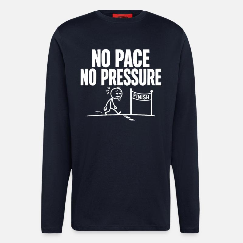Pas de rythme, pas de pression - Manches longues bio décontracté fabriqué en UE - DARK NAVY