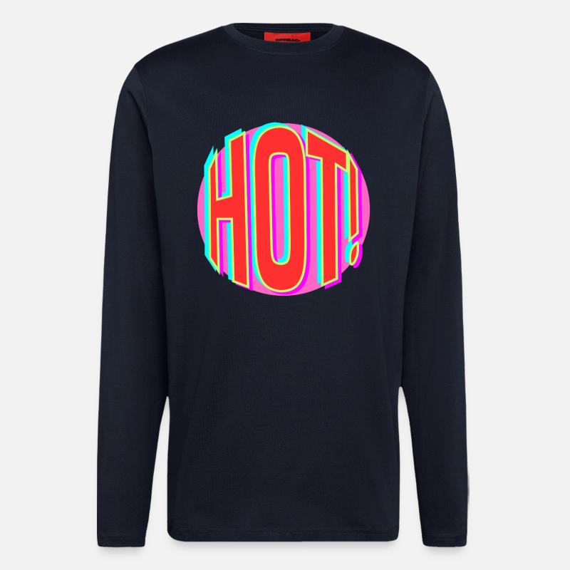 Neon Hot Retro Lettering - Longsleeve - made by SPREAD  - DARK NAVY