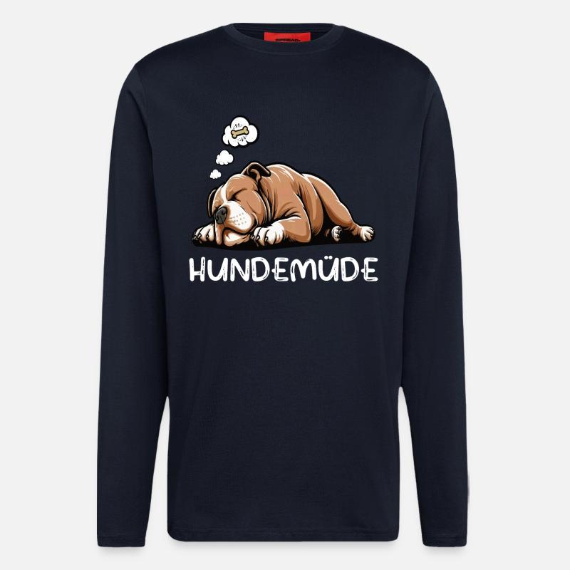 Hundemüde American Bully Bully Pit Bullybesitzer - Langarmshirt - made by SPREAD  - DARK NAVY