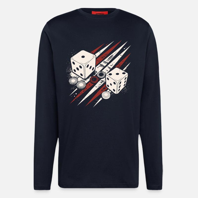 Backgammon | Board Game | Gift - Longsleeve - made by SPREAD - DARK NAVY