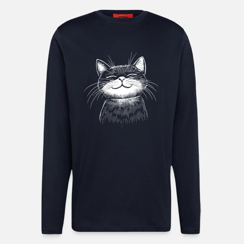 Cat Sketch - Longsleeve - made by SPREAD  - DARK NAVY