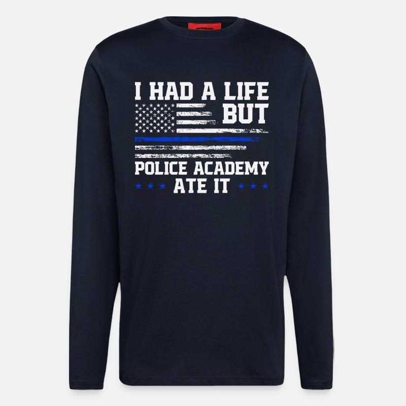 Polizeischule Überlebende Abschluss Polizeiakademie - Langarmshirt - made by SPREAD  - DARK NAVY