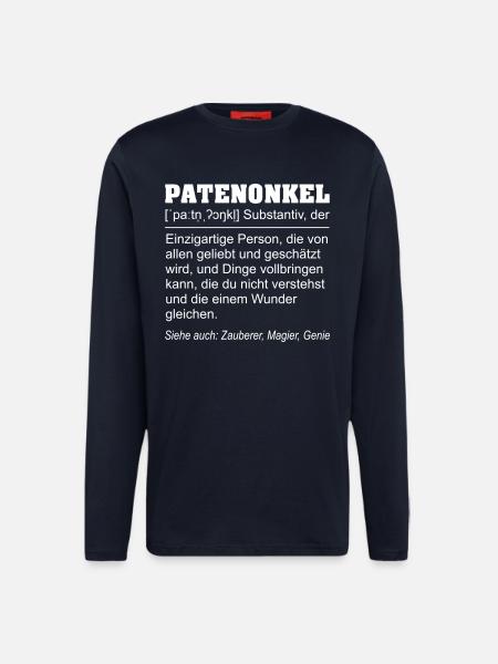 Lustige Patenonkel Definition Geschenkidee - Langarmshirt - made by SPREAD - DARK NAVY