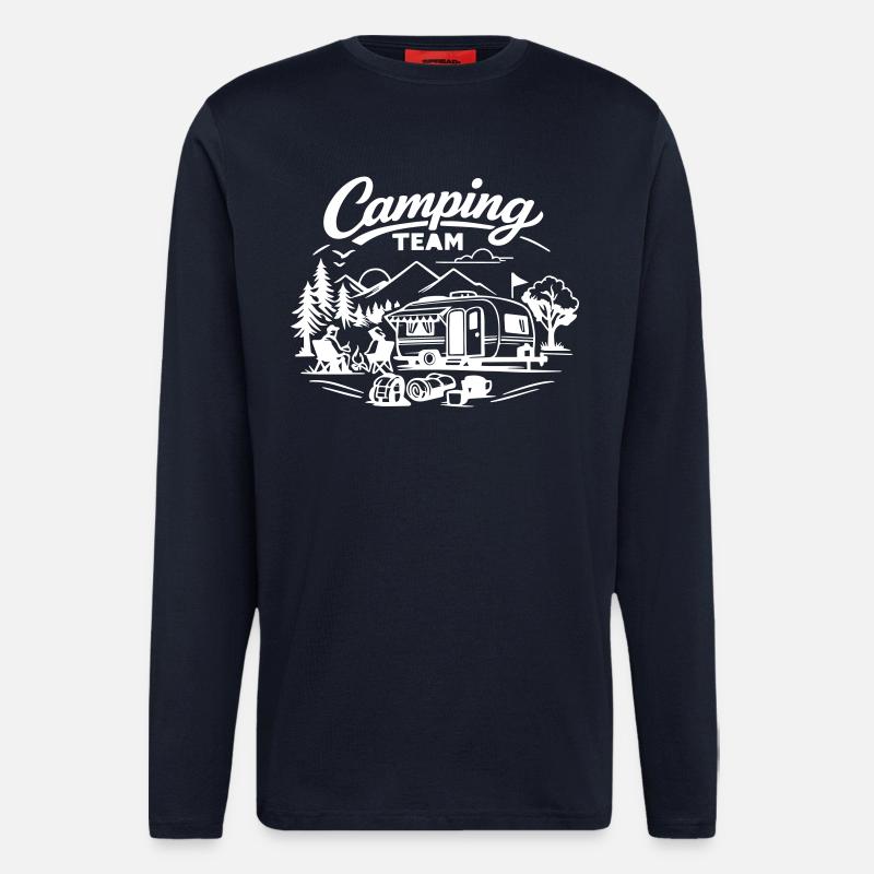 L’équipe du camping - Manches longues bio décontracté fabriqué en UE - DARK NAVY