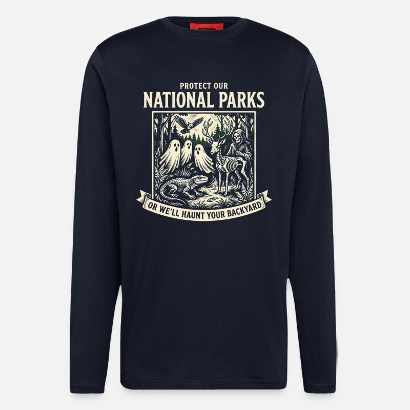 National Parks Ghost Sanctuary - Longsleeve - made by SPREAD  - DARK NAVY