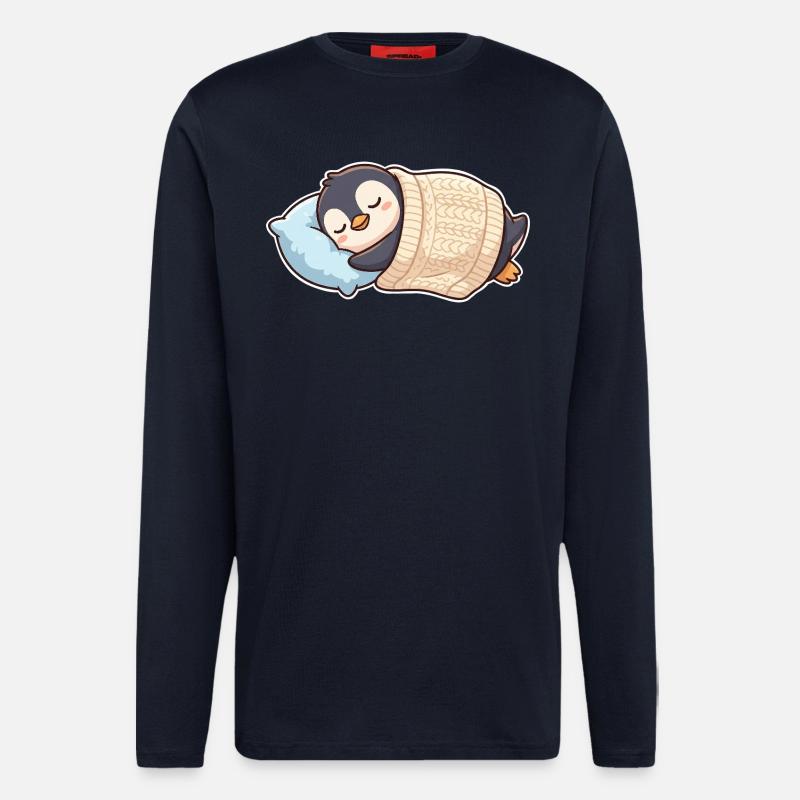 Pinguin Schlafen - Langarmshirt - made by SPREAD  - DARK NAVY