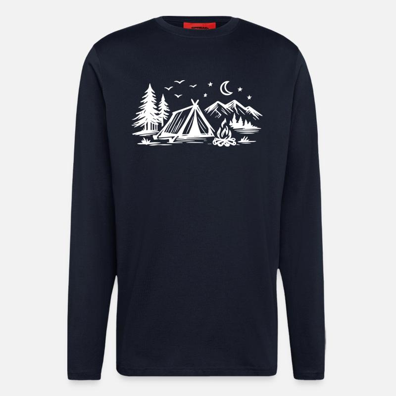 Camping Zelt - Langarmshirt - made by SPREAD  - DARK NAVY