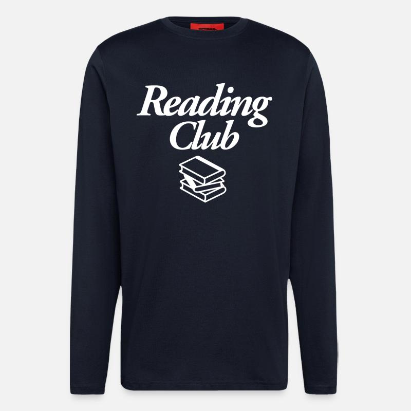 Club de lecture - Manches longues bio décontracté fabriqué en UE - DARK NAVY