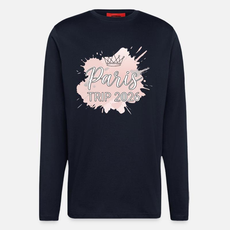 Paris Trip 2026 Krone - Langarmshirt - made by SPREAD  - DARK NAVY