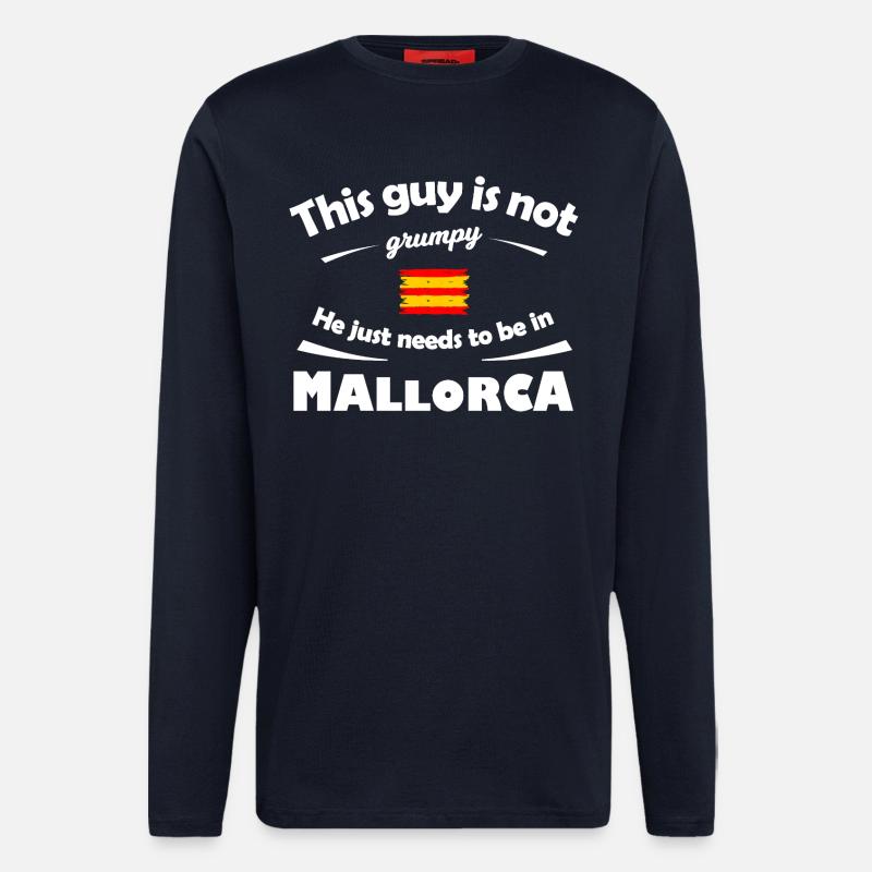 Mallorca Island Happiness – Not Grumpy - Longsleeve - made by SPREAD - DARK NAVY