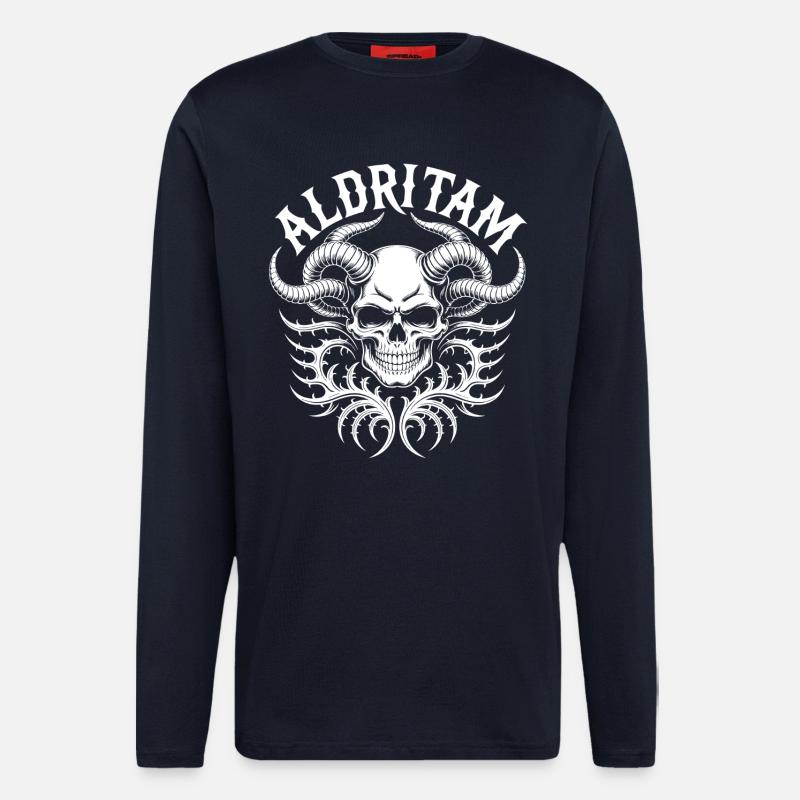 Eldritch Skull Tentakel - Langarmshirt - made by SPREAD  - DARK NAVY