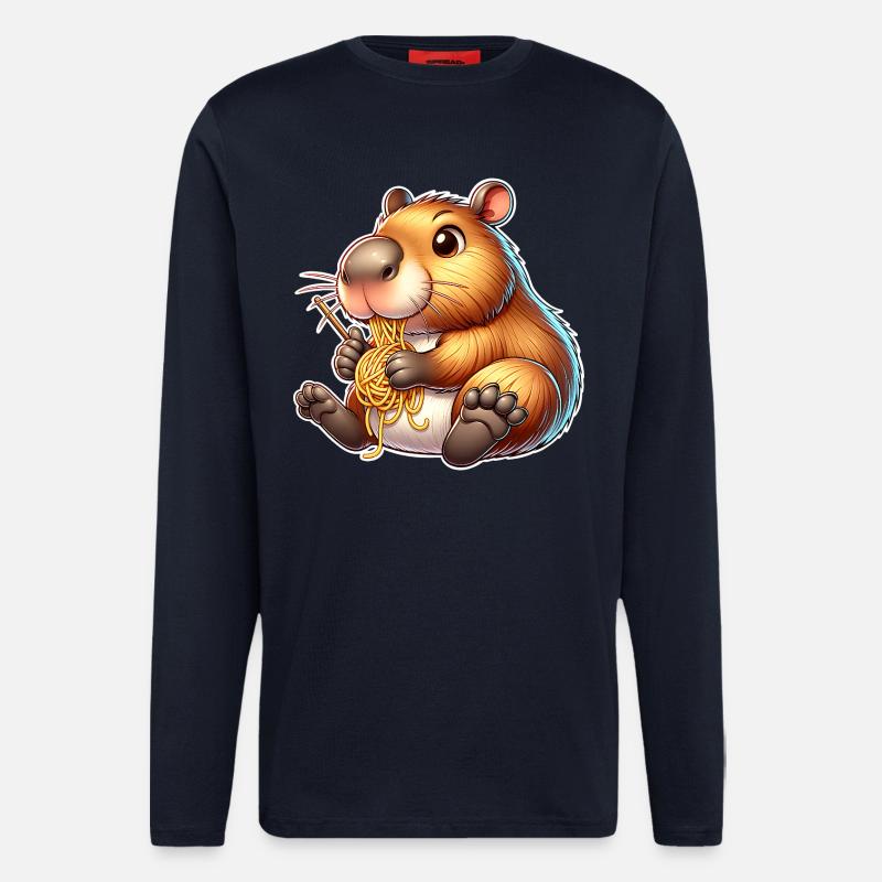 Capybara Pasta - Langarmshirt - made by SPREAD - DARK NAVY