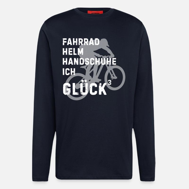 Fahrradhelden Silhouette mit Text - Langarmshirt - made by SPREAD  - DARK NAVY