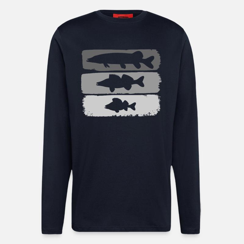 Pike Zander Perch - Longsleeve - made by SPREAD - DARK NAVY