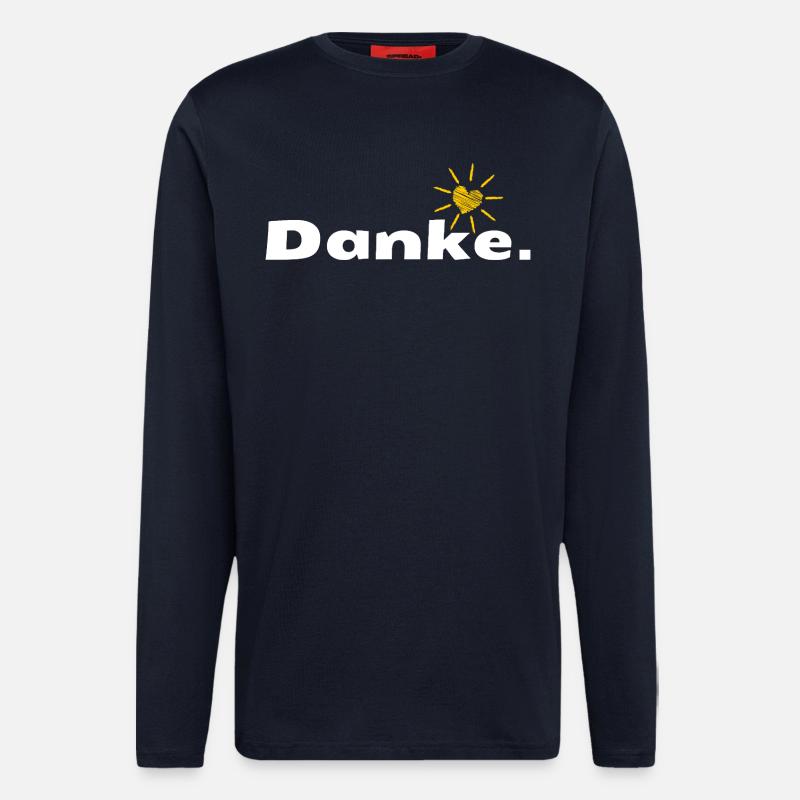 Danke HerzSonne Typografie - Langarmshirt - made by SPREAD  - DARK NAVY