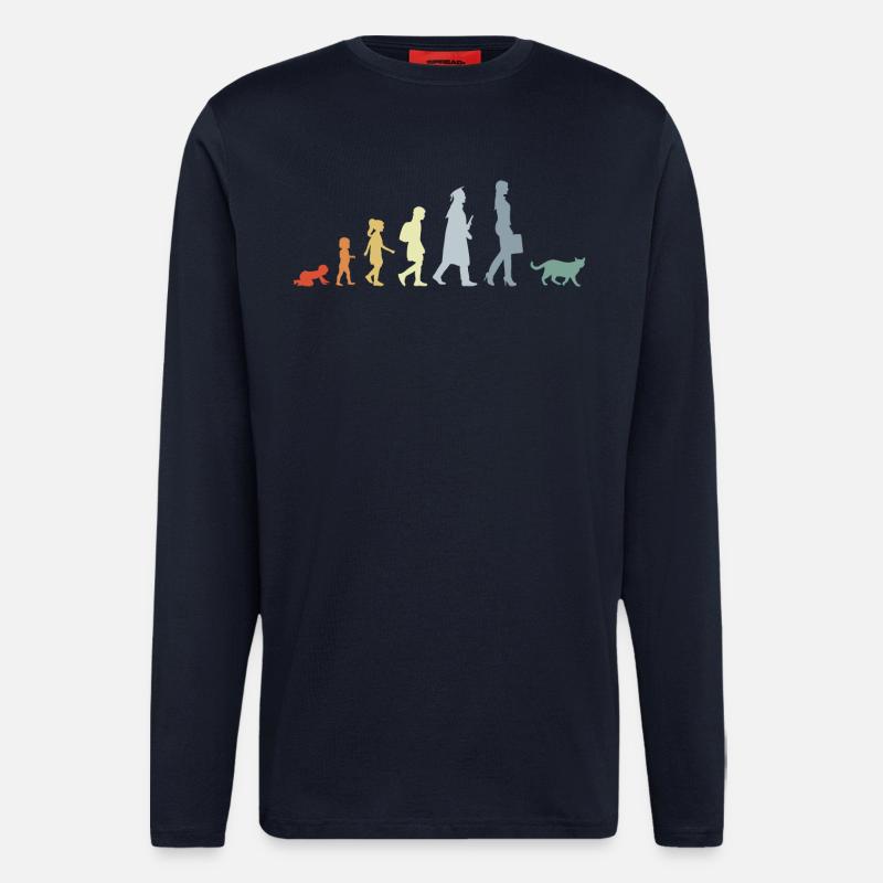 Evolution eines Katzenliebhabers - Langarmshirt - made by SPREAD  - DARK NAVY