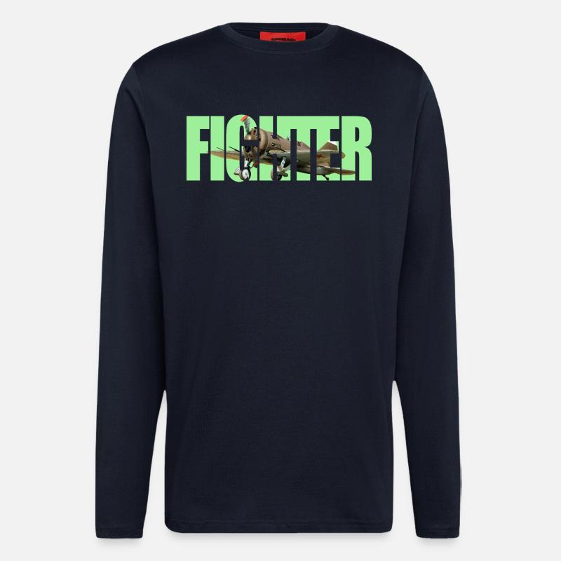 Fighter I-16 - Langarmshirt - made by SPREAD  - DARK NAVY