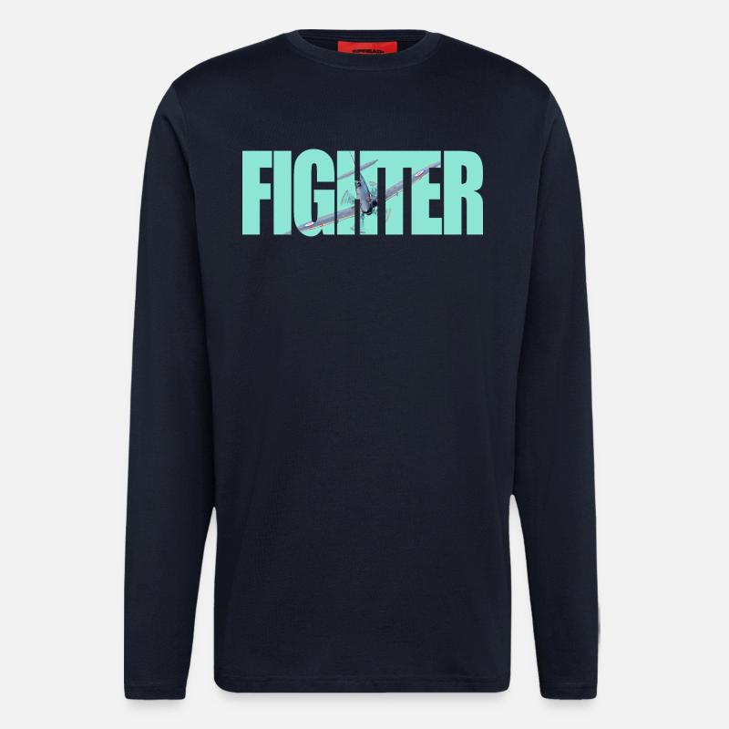 Fighter Spitfire - Langarmshirt - made by SPREAD  - DARK NAVY
