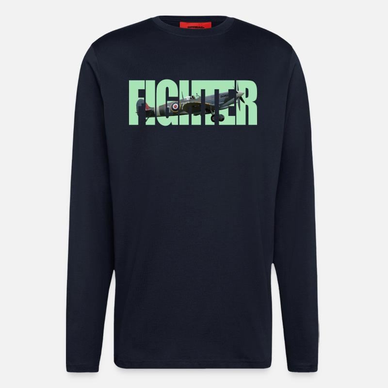 Fighter Spitfire - Longsleeve - made by SPREAD  - DARK NAVY