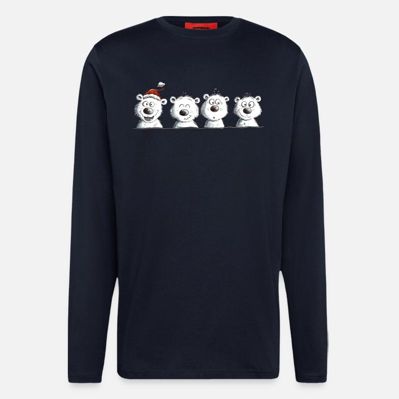 Happy Polar Bear Team Christmas - Longsleeve - made by SPREAD  - DARK NAVY