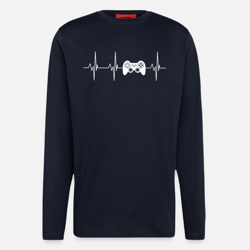 Heartbeat Controller Graphics - Longsleeve - made by SPREAD  - DARK NAVY