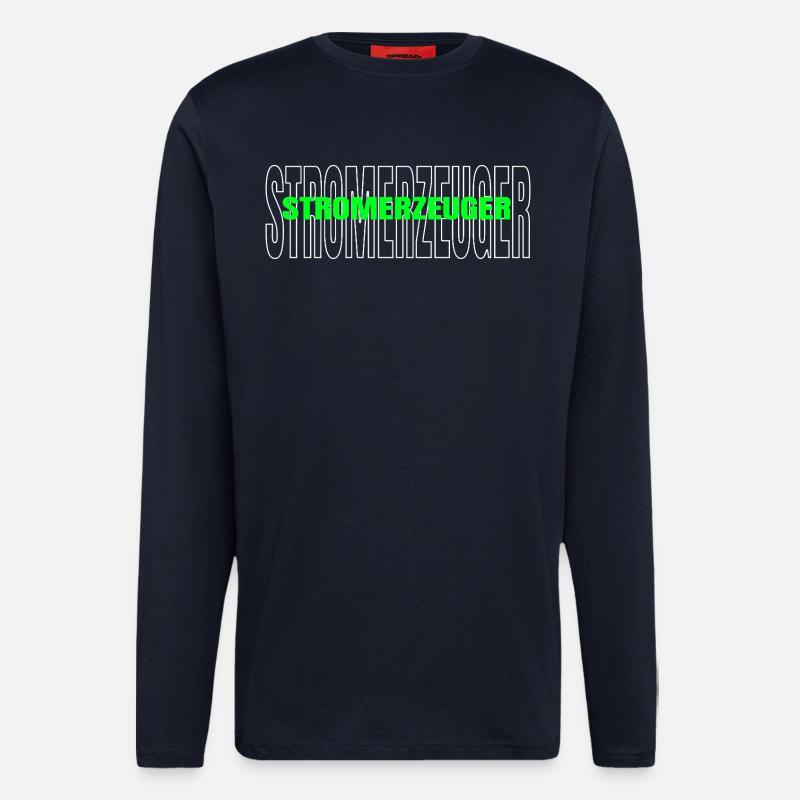 Stromerzeuger Nachhaltige Stromerzeugung - Langarmshirt - made by SPREAD  - DARK NAVY