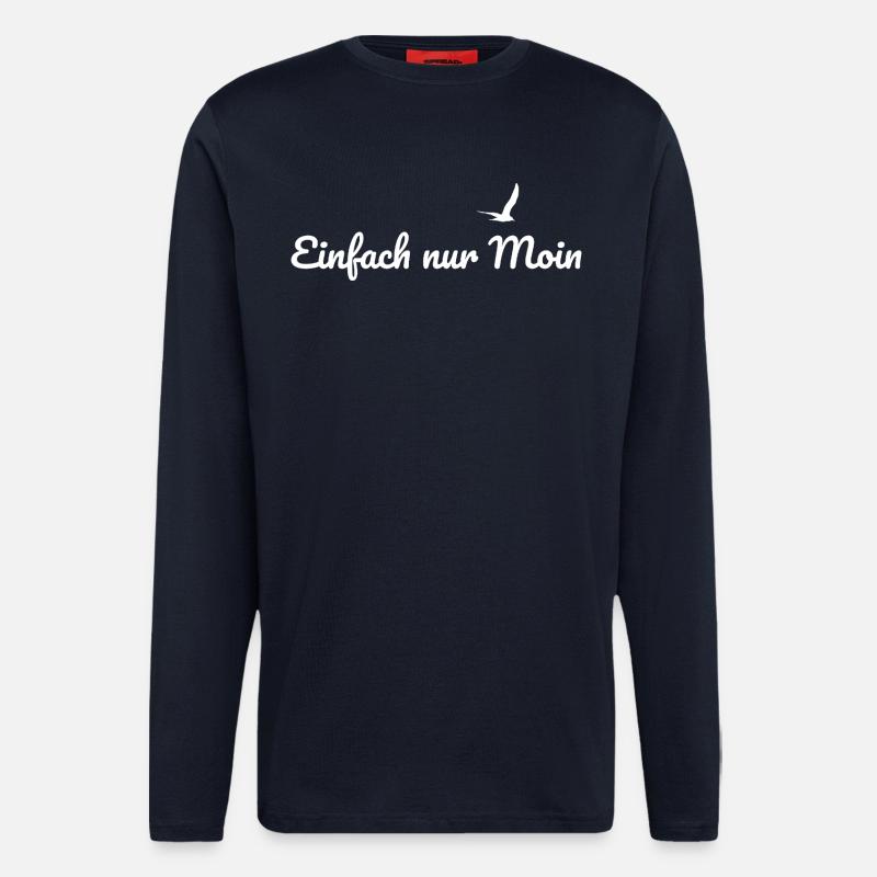 Just Moin - Conception maritime - Manches longues bio décontracté fabriqué en UE - DARK NAVY