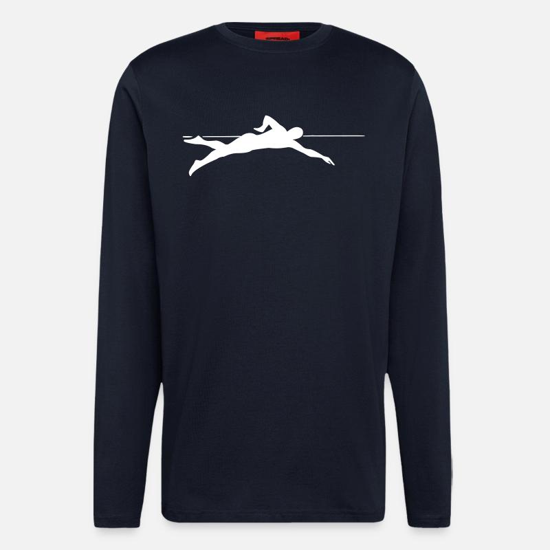 Dynamischer Sprinter Liniengrafik - Langarmshirt - made by SPREAD  - DARK NAVY