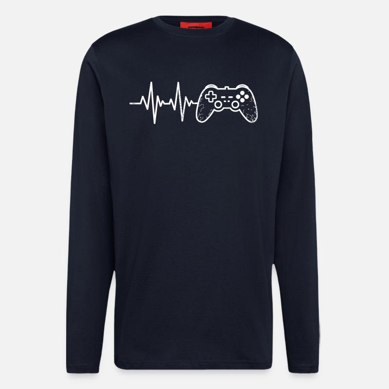 Gaming Puls Controller Skizze - Langarmshirt - made by SPREAD  - DARK NAVY