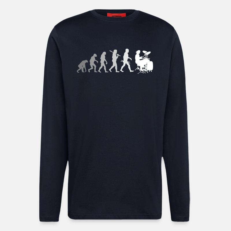 Evolution of Drums Drummer Shirt - Langarmshirt - made by SPREAD - DARK NAVY