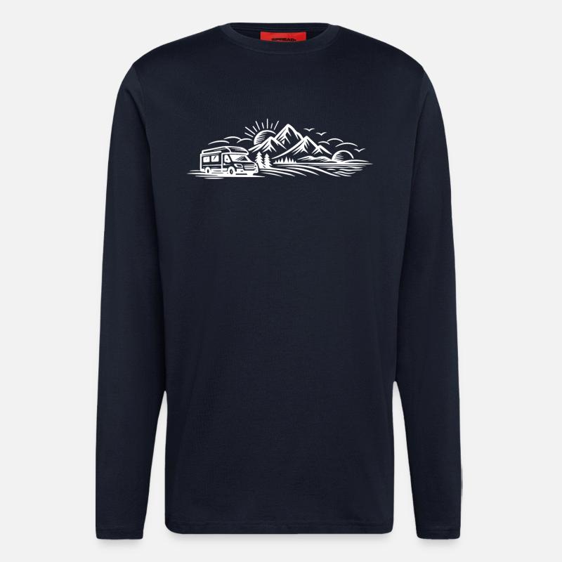 Camping Car Landscape - Longsleeve - made by SPREAD  - DARK NAVY