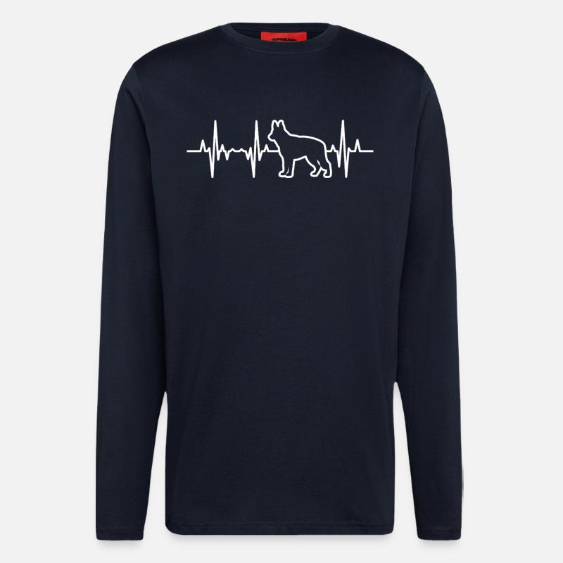 Schäferhund Herzschlag - Langarmshirt - made by SPREAD  - DARK NAVY