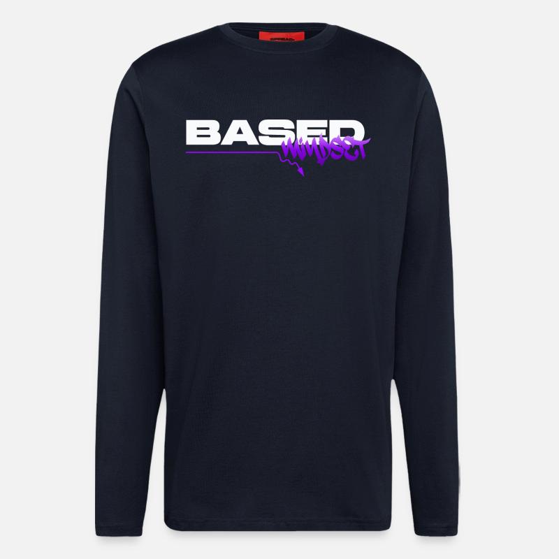 Based Mindset – Streetwear Graffiti Mentality - Langarmshirt - made by SPREAD  - DARK NAVY
