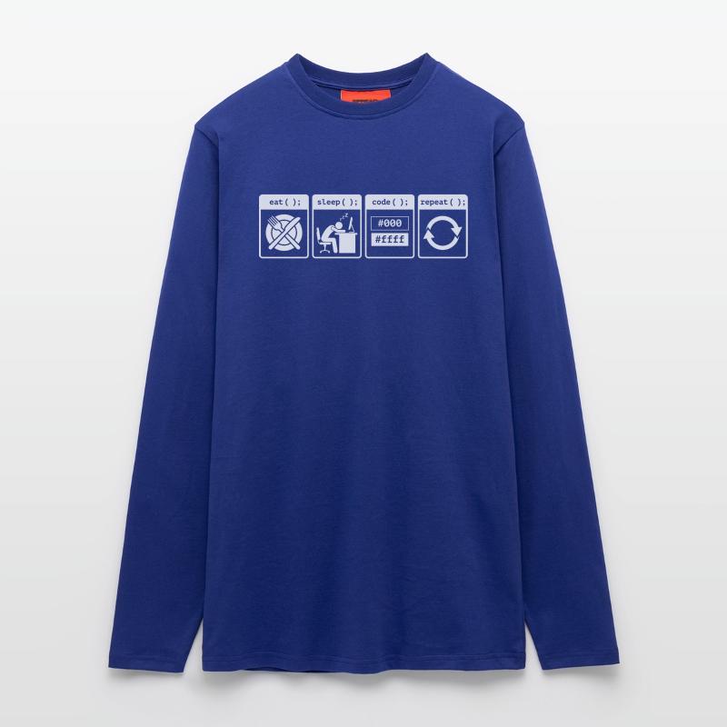 Eat Sleep Code Repeat – Coder Workflow Design Langarmshirt - made by SPREAD 